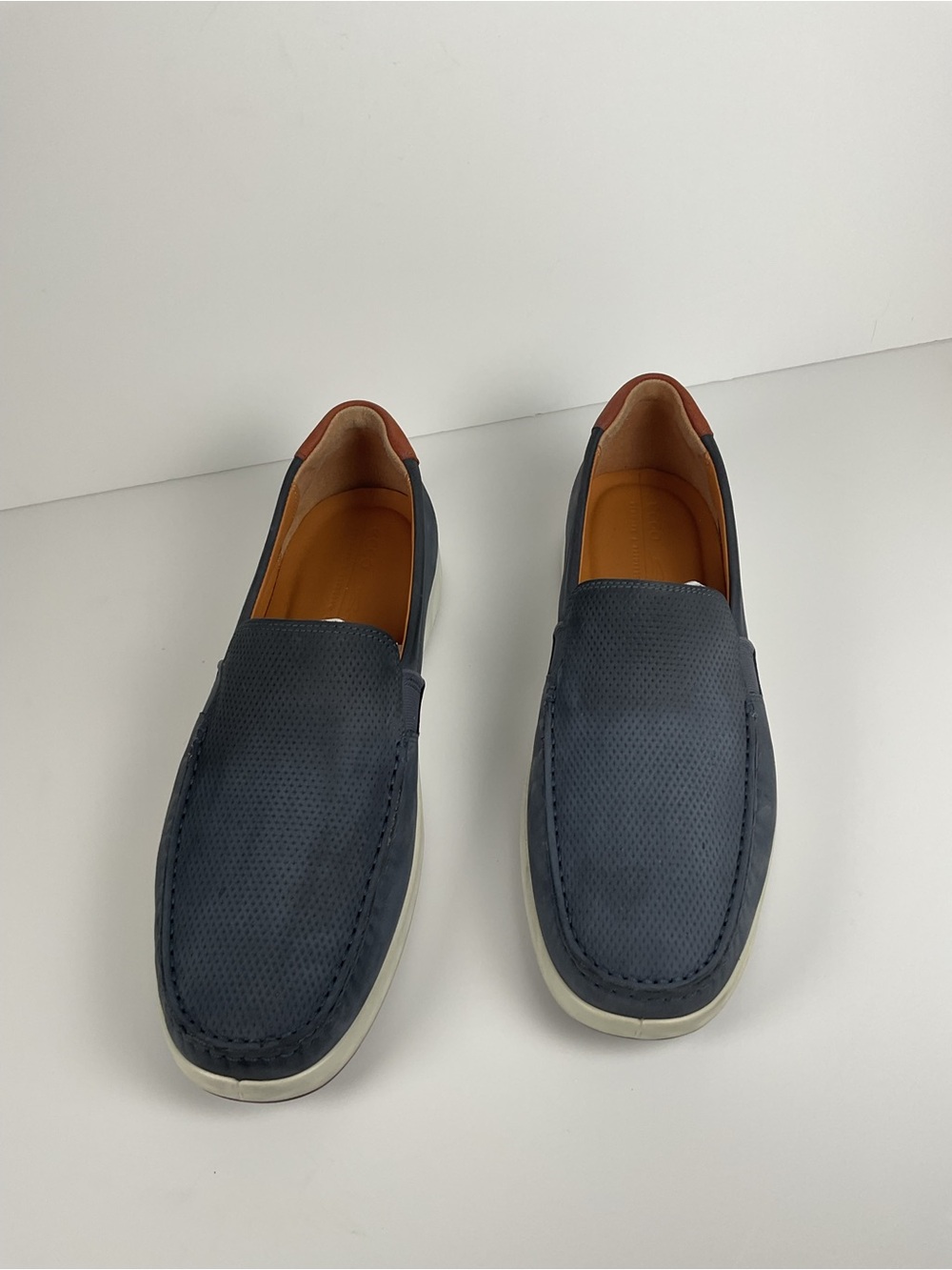 ECCO Men’s Blue Leather Loafers Slip On Comfort Casual Walking Shoes EU 44 - Picture 2 of 9